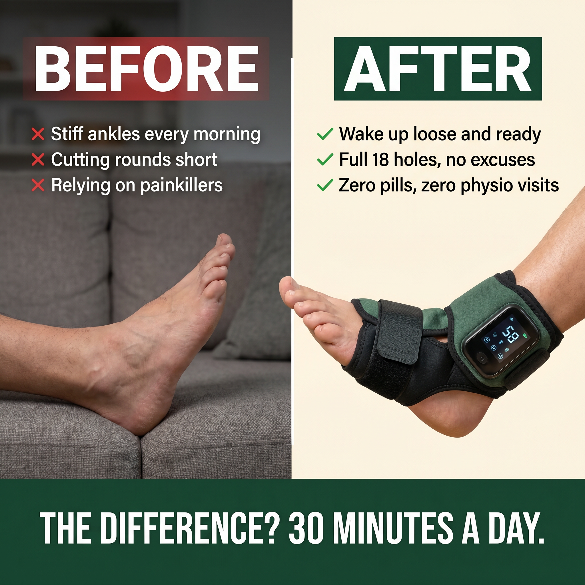 RecovStride "3-in-1 Therapy" Ankle Massager