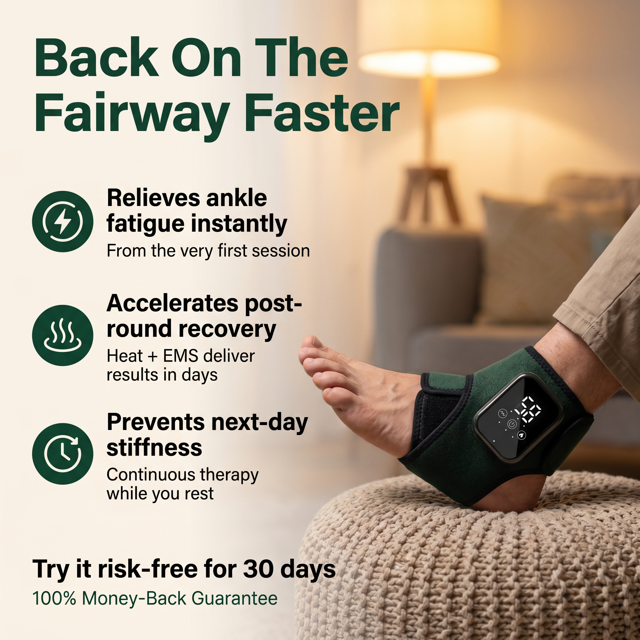 RecovStride "3-in-1 Therapy" Ankle Massager
